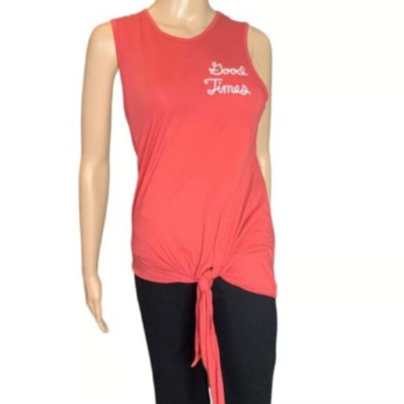 JUNK FOOD DISNEY Women’s Size XS Good Times Red Tie Front T Shirt Embroidered - Picture 15 of 15